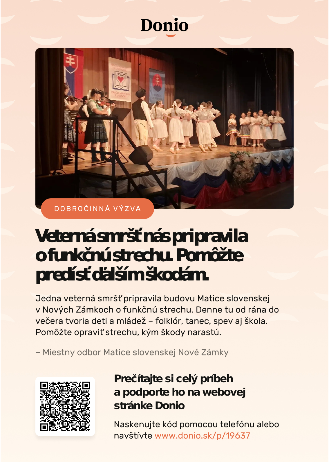 Pomôžme opraviť strechu, pod ktorou sa učia naši ôsmaci aj deviataci...